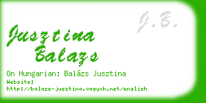 jusztina balazs business card